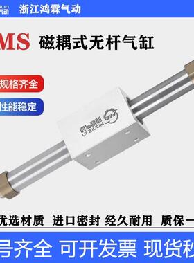 RMS磁偶式无杆气缸长行程10/16/20/25/32/40-200*300X500X600X700