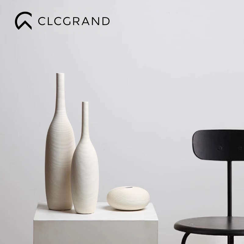 Best west 素烧陶瓷花瓶高级感摆件白色餐桌插花瓶现代简约花器,家居饰品,花瓶,淘宝优惠券,粉丝福利购,淘宝优惠卷