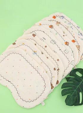 婴儿枕头定型枕4层纱布加棉婴儿定型枕邹布棉婴儿透气吸汗护颈枕U