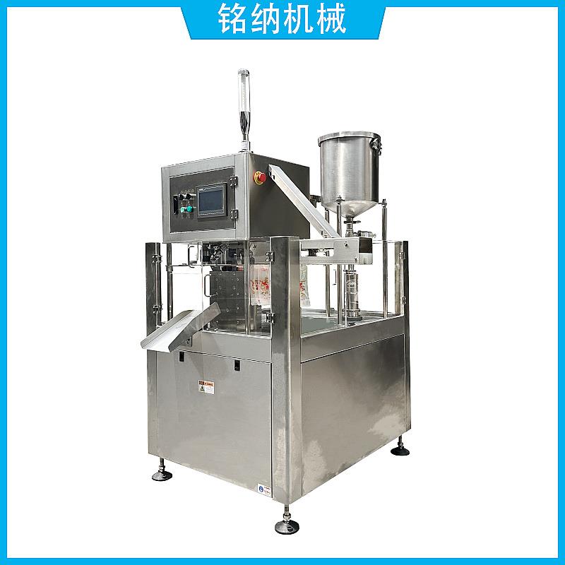 果冻汤汁酸梅汤奶茶吸嘴袋液体灌装旋盖一体包装机