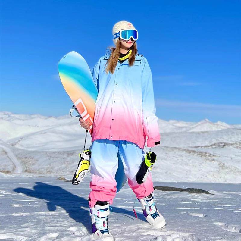雪怡派防水防风户外运动单板滑雪服套装女士外套宽松情侣款套装