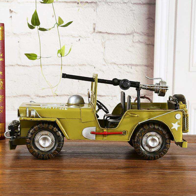 厂家直供 威利斯吉普车模型 铁皮汽车模型 创意家居工艺品摆件687