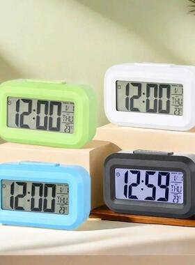 12/24h Led Digital Display Alarm Clock Home Bedside Battery