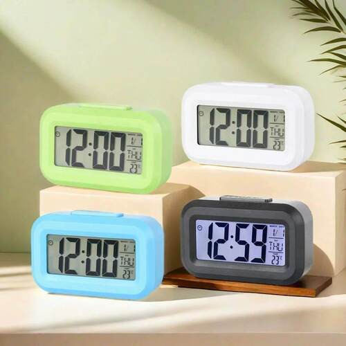 12/24h Led Digital Display Alarm Clock Home Bedside Battery
