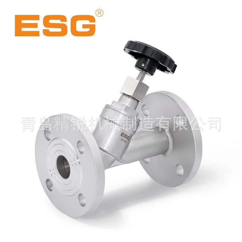 ESG不锈钢手动法兰角座阀Y型螺纹截止阀丝扣角座阀04单向角阀