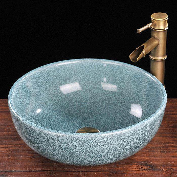 台上盆小尺寸35cm陶瓷洗手盆单盆卫生间中式艺术盆阳台洗脸盆家用,家装主材,台上盆,淘宝优惠券,粉丝福利购,淘宝优惠卷