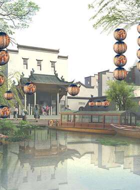 中秋RDT装节灯笼饰品中国风店铺场景布置活动氛圆围形挂件纸挂饰