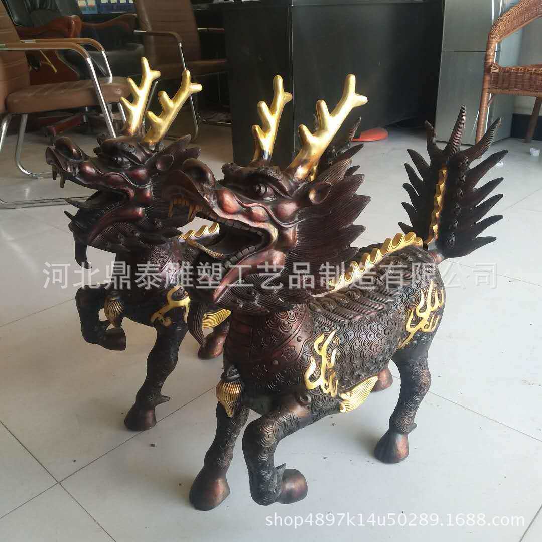 厂家铜麒麟 现货供应铜麒麟雕塑 动物雕塑铜麒麟