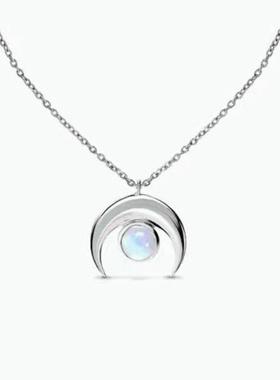 跨境时尚月亮月光项链琉璃项链