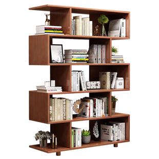 全实木落地靠墙书架多层原木收纳架储物架客厅置物架小书框子书柜