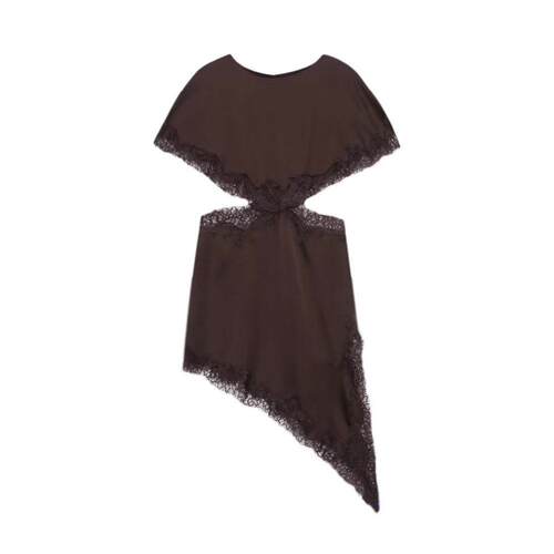 Lace Women's Dress Sexy Cut Out Brown Dress Woman