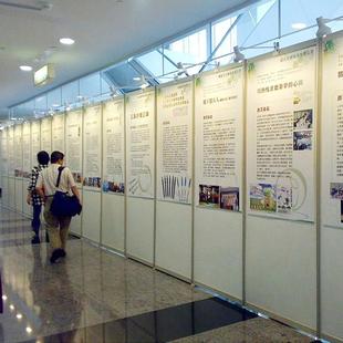 书画展板八棱柱展架广告作品海报宣传落地折叠屏风移动展示架定制