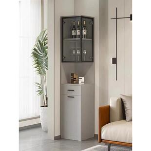 0A客厅沙发边角柜高款玻门酒柜餐边柜璃厨房转角柜收纳置靠墙149