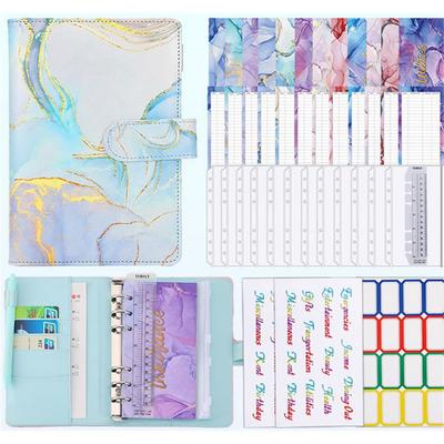 Colorful A6 PU Binder Budget Planner Notebook Covers Folder