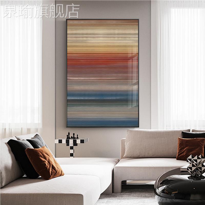 网红现发代简挂客奢厅轻象高档装饰约画沙背景墙关面创意个性画抽图片