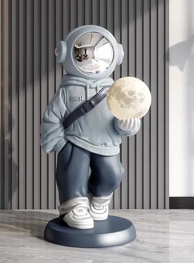 落贝汉美创意宇航员轻奢客家厅摆件大型20230218地空人居太装饰品