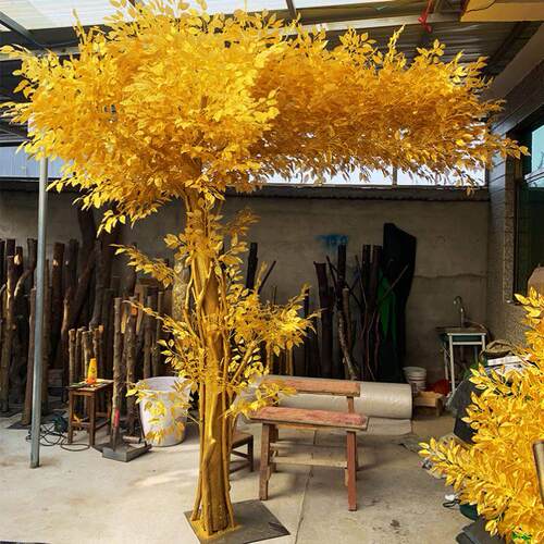 仿真发财树摇钱树金榕树假树元旦新年许愿树商场装饰大型摆件造景