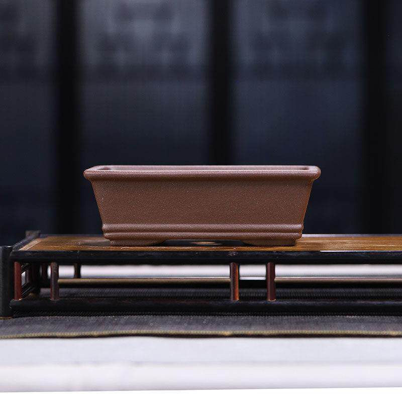 张治诚紫砂花盆中式仿古轻奢双线长方中号文竹老桩景观盆ZSZ56