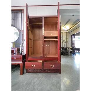ft义仁阁新中式 成品柜子收纳 衣橱纯全实木卧室大衣柜家用简易组装
