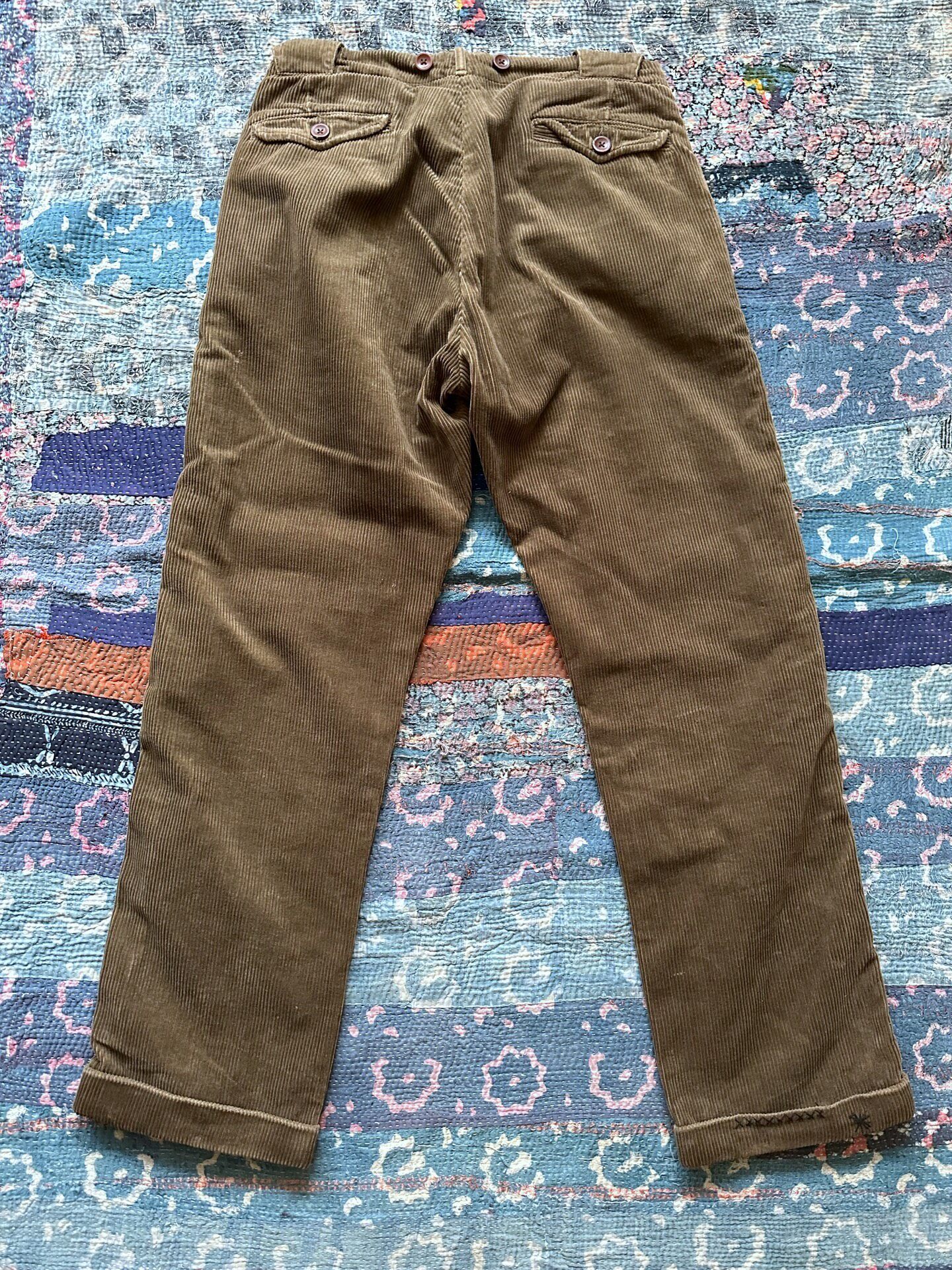 Levi's Brown Corduroy Patchwork Long Pants — front