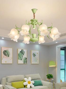 式田园客厅吊灯创意网红式铃48060兰花室朵灯美乡法村复古灯具餐