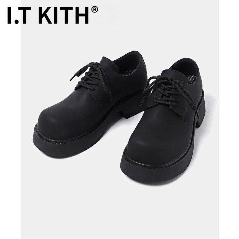 I.T KITH德比鞋男2025秋冬新款时尚潮鞋增高厚底休闲大头皮鞋子