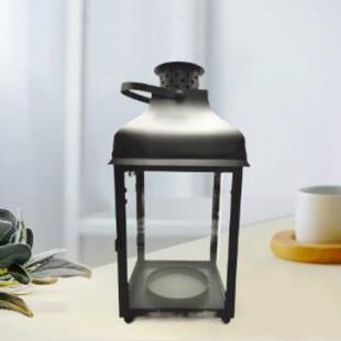 高颜值风灯蜡烛台古典时尚铁艺玻璃烛台轻奢复古精美客厅桌面摆件