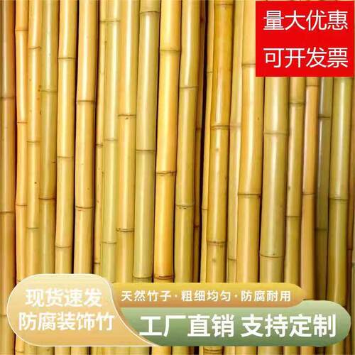 竹子装饰竹竿装修庭院室内外防腐菜园栅栏篱笆隔断搭架竹杆楠竹子