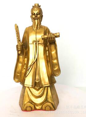 铜手拿神鞭姜太公铜像封神榜姜子牙神像铜器金属工艺品