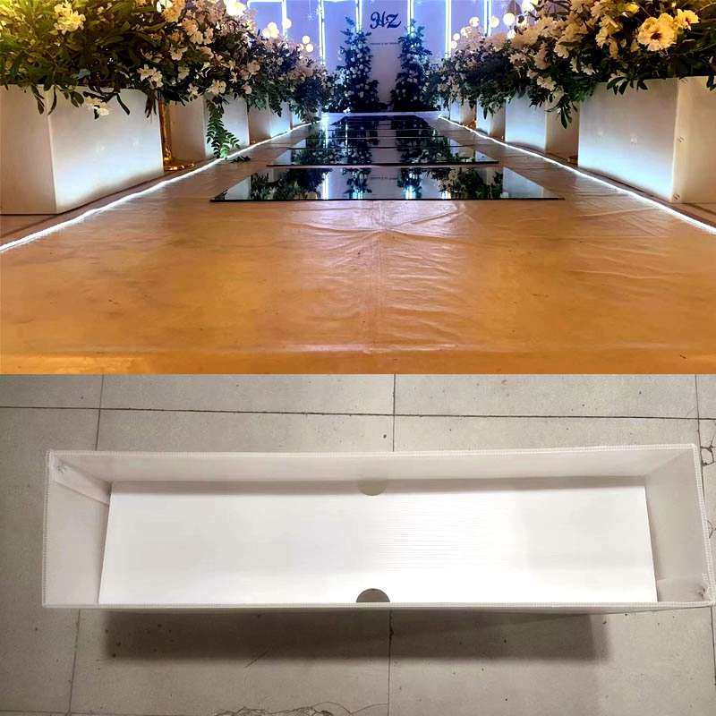 J6DA婚庆折叠花槽走秀插花婚礼堂路引地排花成品底座收纳箱子