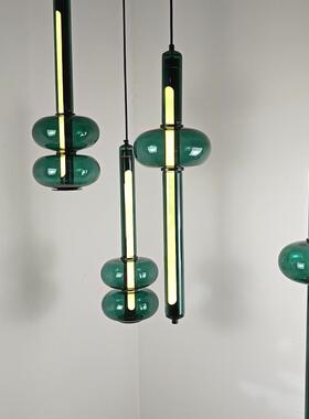 北欧简约玻璃小吊灯个性绿色黑色设计师酒店床头组合网红餐厅灯具