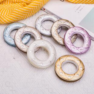 窗帘水晶莲花环通用款罗圈加厚窗帘扣环静音罗马马杆圈窗帘件马配