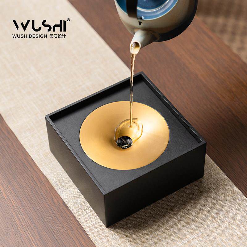 高端茶洗轻奢茶渣缸建水小大号水盂废水烟灰缸茶具配件有盖茶水缸