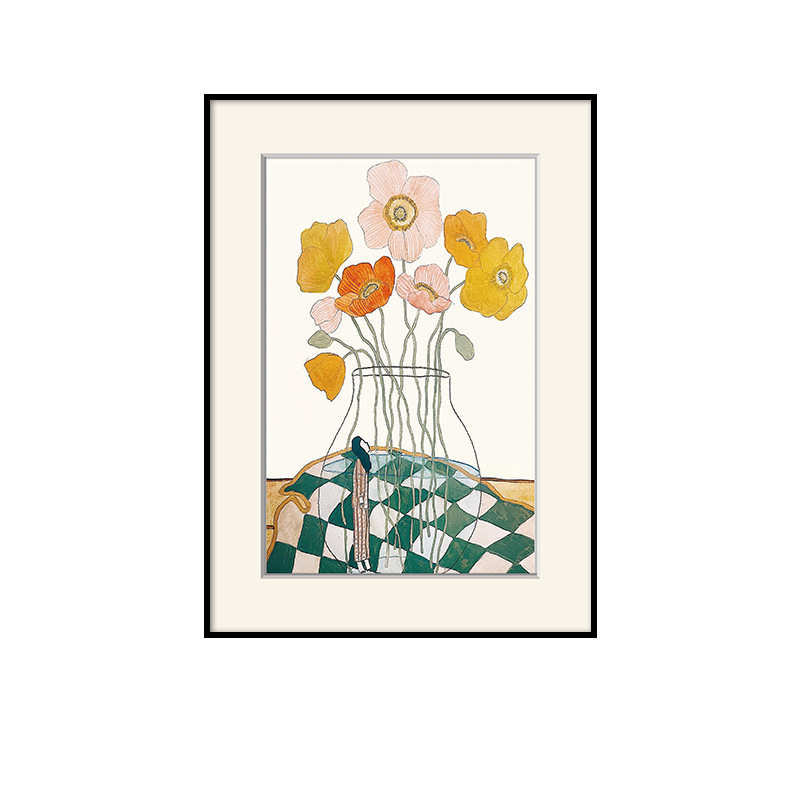 小众文艺客厅背景装饰画清新卧室ins花卉挂画餐厅抽象北欧现代画图片