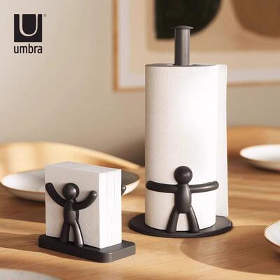 umbra纸巾架伙伴客厅厨房浴室用桌面立式免打孔创意欧式卷纸架子