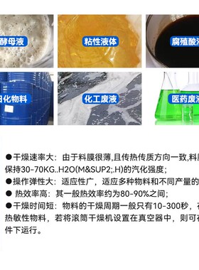 不锈钢蒸汽刮板干刮燥筒机工业耐干磨DWN滚筒板干燥机连续喷料滚