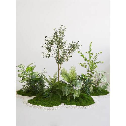 装饰窗台景观造景景观绿植植物仿生假易生矮小谷灵仿真盆栽室内微