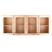 厨橱柜吊柜墙墙壁柜松865木房实木挂柜厅阳台储餐物柜壁挂玻璃门