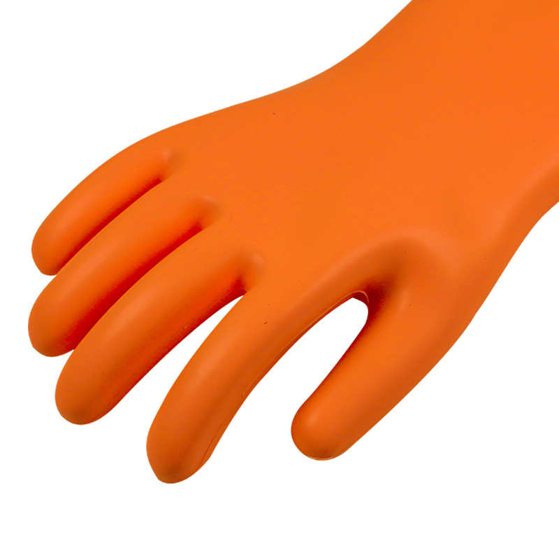 安全牌10KV绝缘手套带电作业防静电用高压防触电电工橡胶桔色
