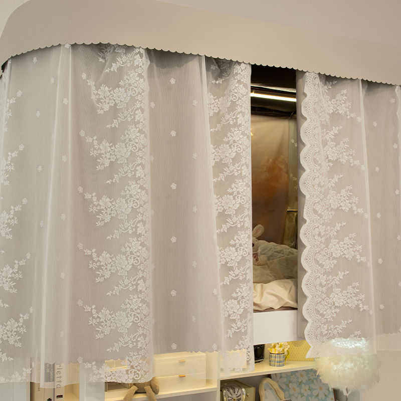 上下卧室帘学生宿舍下铺铺床蚊帐强寝室遮光铺上家用女一体式支架