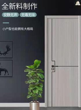 碳晶木门套装门实木复合门房间门卧室门套灰色木门免漆门