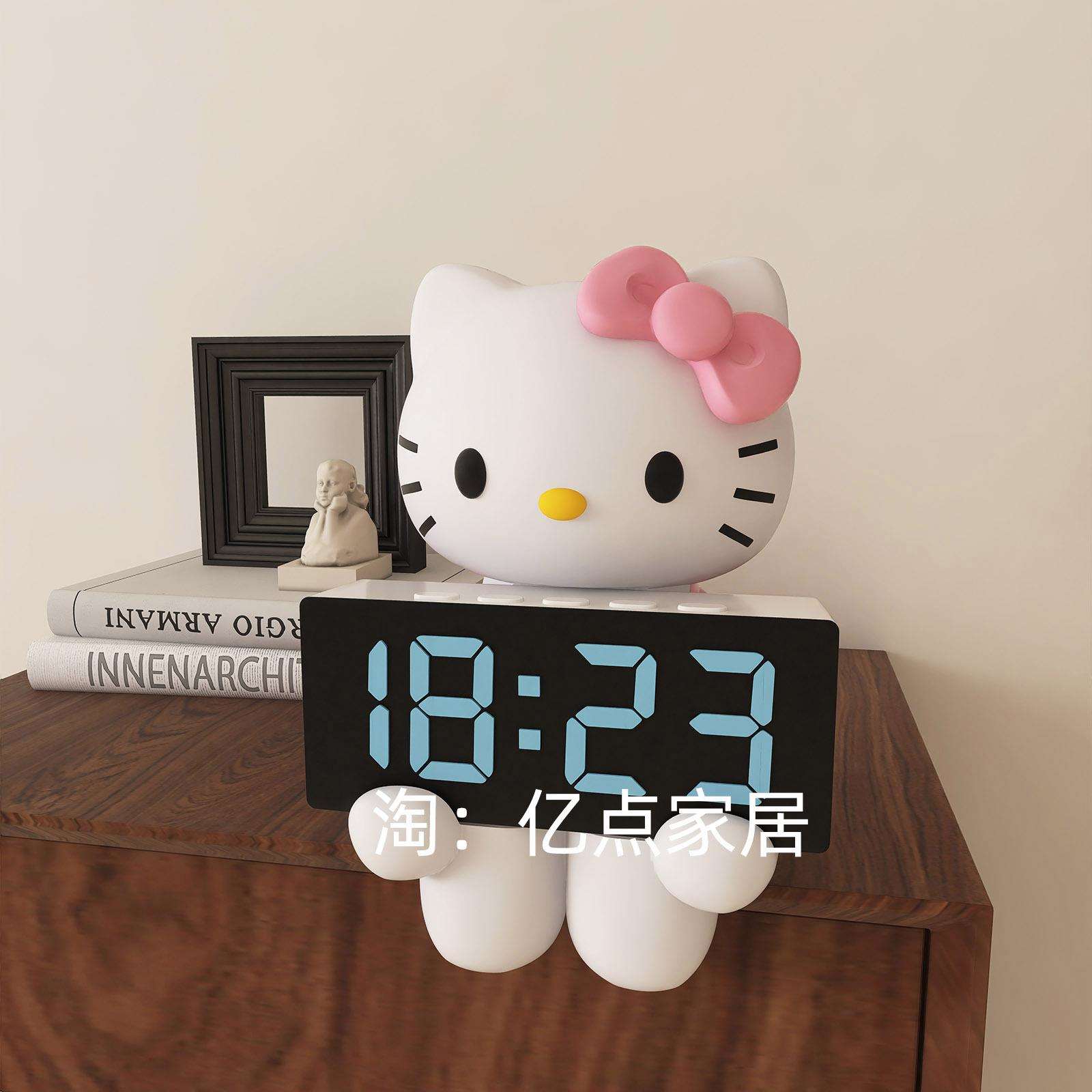 学生专用智能HelloKitty猫电子时钟桌面摆件男孩女孩起床计时闹钟