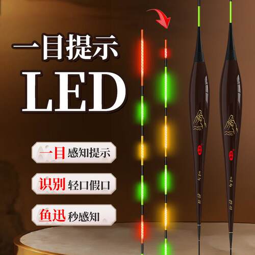湘群创新一目提示咬钩变色OLED双排316电子夜光漂高灵敏醒目鱼漂