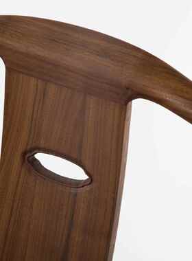 新中式黑胡桃木GMZ-018主人椅子手靠背四头出椅官帽椅茶椅扶书实