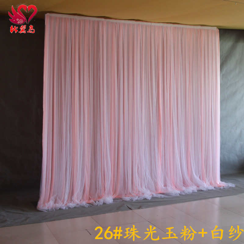 纱外贸新款婚礼婚庆绸布背景纱冰直供幔布纱幔背景双层网布热销雪