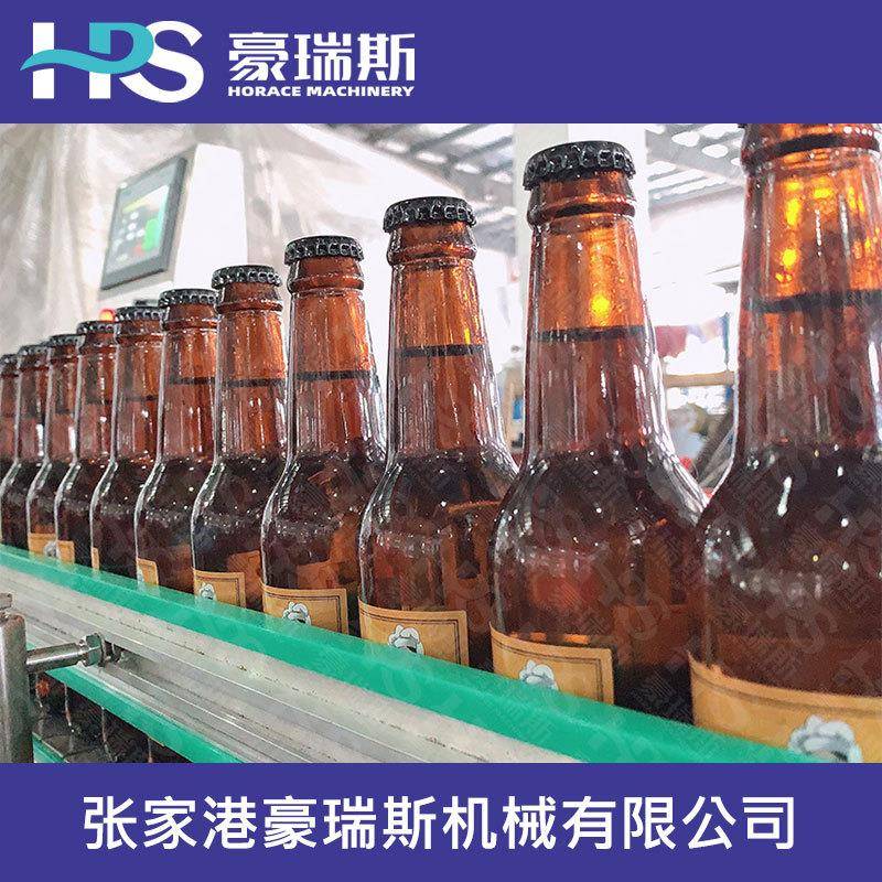 玻璃瓶啤酒灌装生产线 全套啤酒灌装设备 含气饮料三合一灌装设备