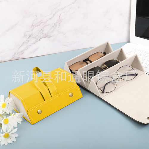 logo眼镜盒近视镜皮质折叠眼镜袋
