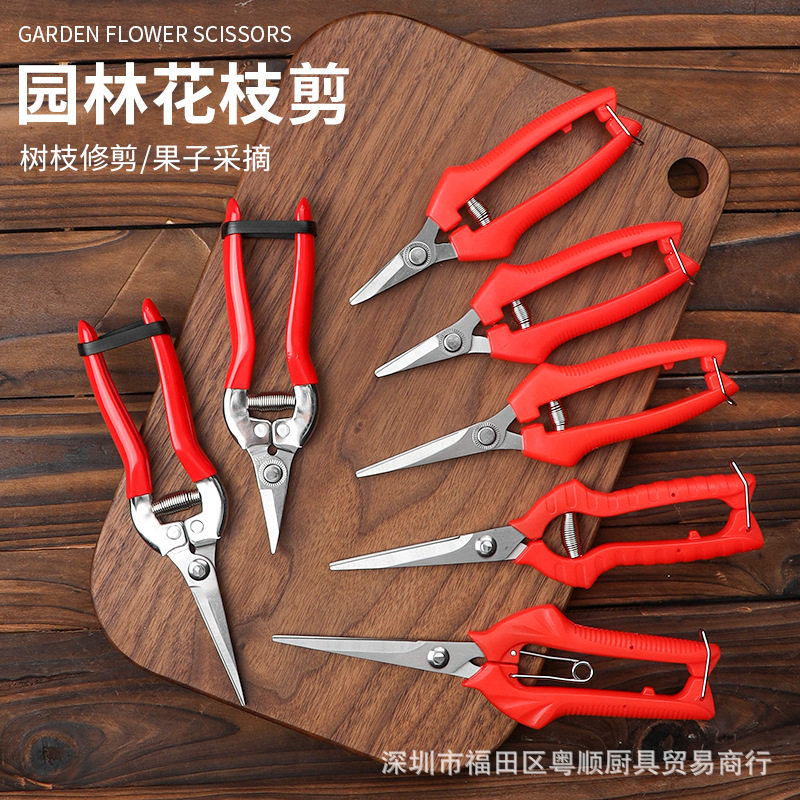 园艺家不锈钢园艺修枝花枝剪刀
