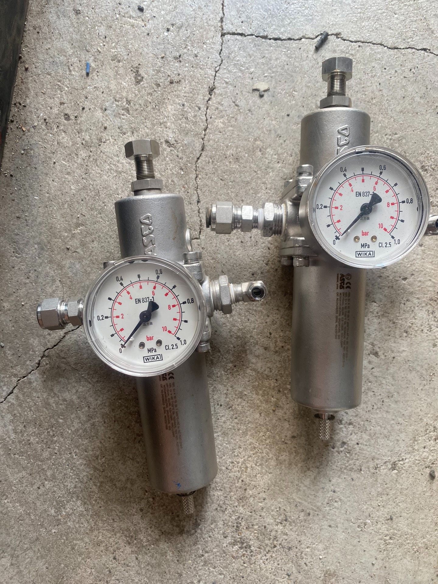 ASCO不锈钢减压阀，带WIKA压力表，型号342A8203