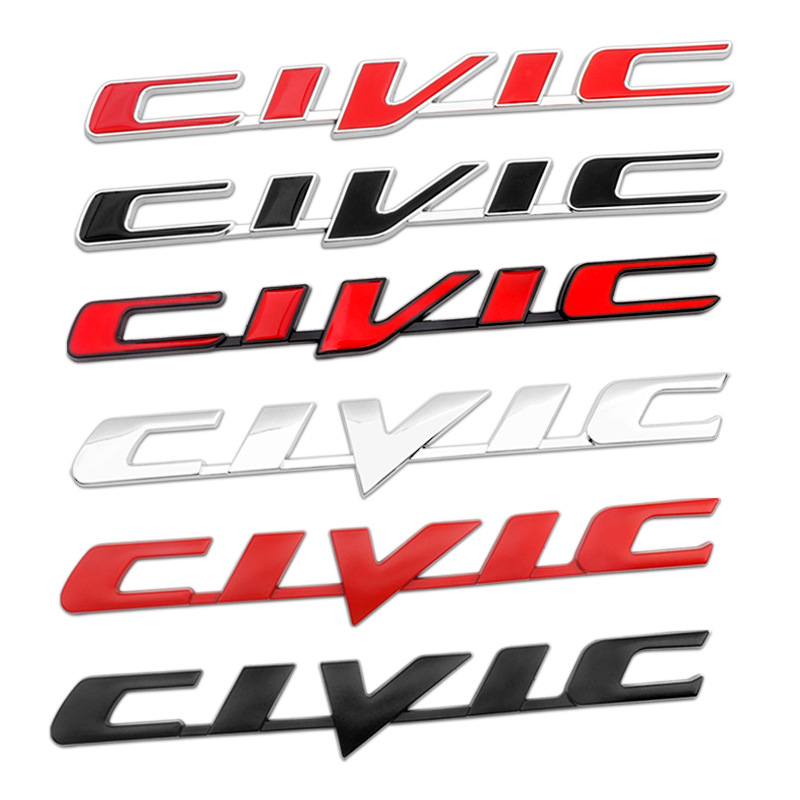 适用于本田十代新思域CIVIC雅阁金属车标贴后尾箱车标装饰贴改装